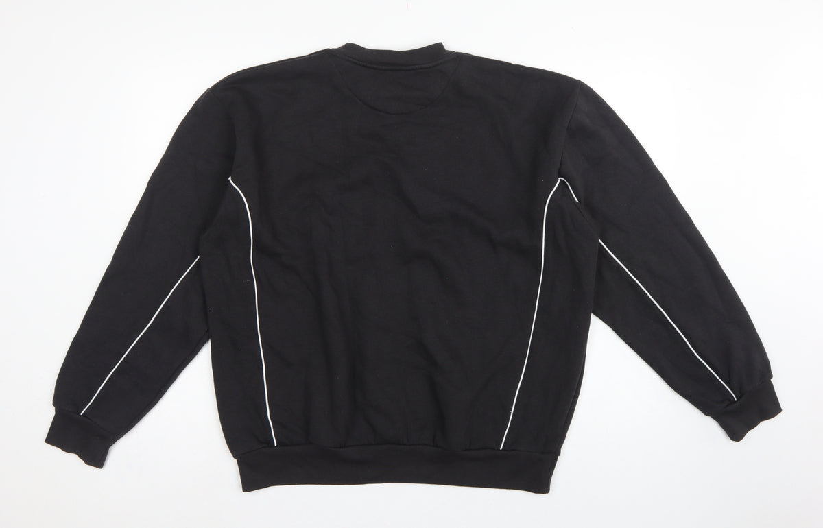 Umbro Men’s Black L Pullover Fleece Sweatshirt Logo Football