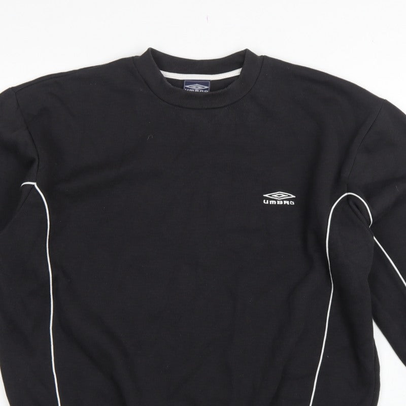 Umbro Men’s Black L Pullover Fleece Sweatshirt Logo Football