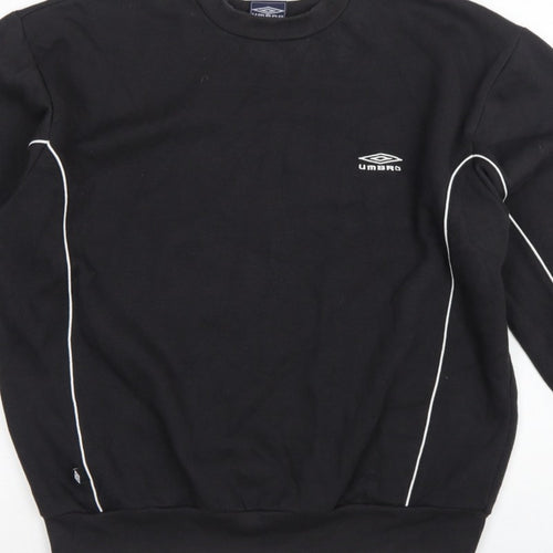 Umbro Men’s Black L Pullover Fleece Sweatshirt Logo Football