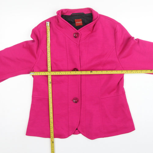 Olsen Women’s Pink UK 16 Tailored Lined 3 Button Blazer Jacket