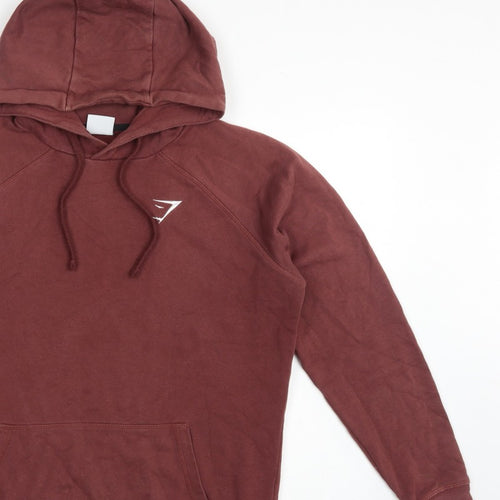 Gymshark Men’s Red S Pullover Hoodie Logo Gym Training