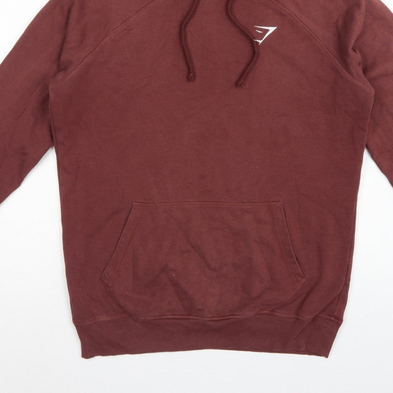 Gymshark Men’s Red S Pullover Hoodie Logo Gym Training