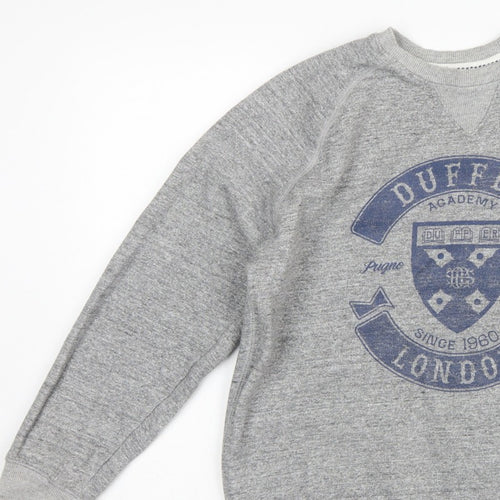Duffer St George Men’s Grey S London Academy Graphic Crew Sweatshirt