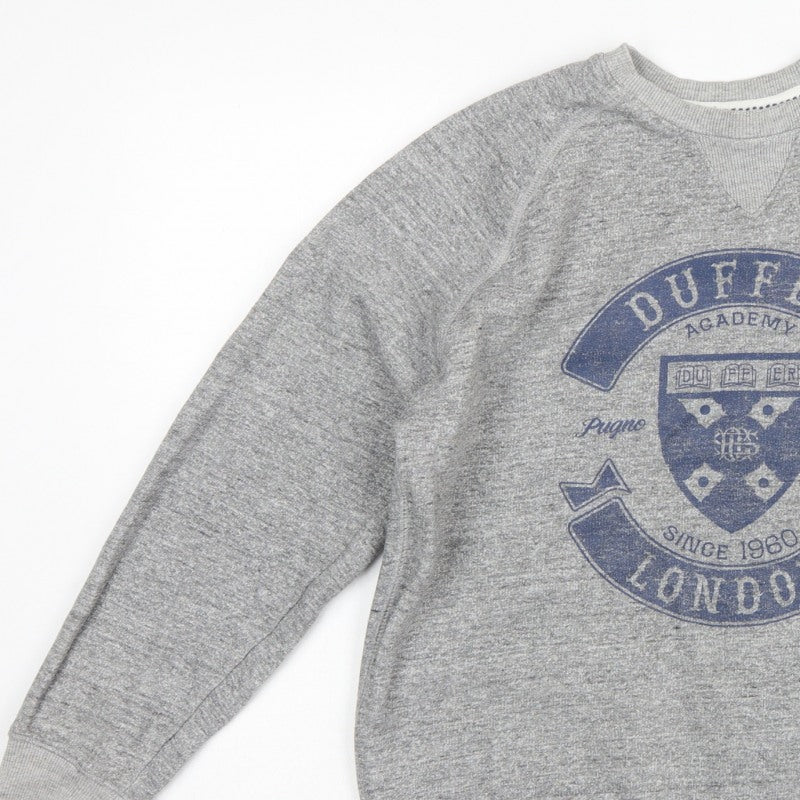 Duffer St George Men’s Grey S London Academy Graphic Crew Sweatshirt