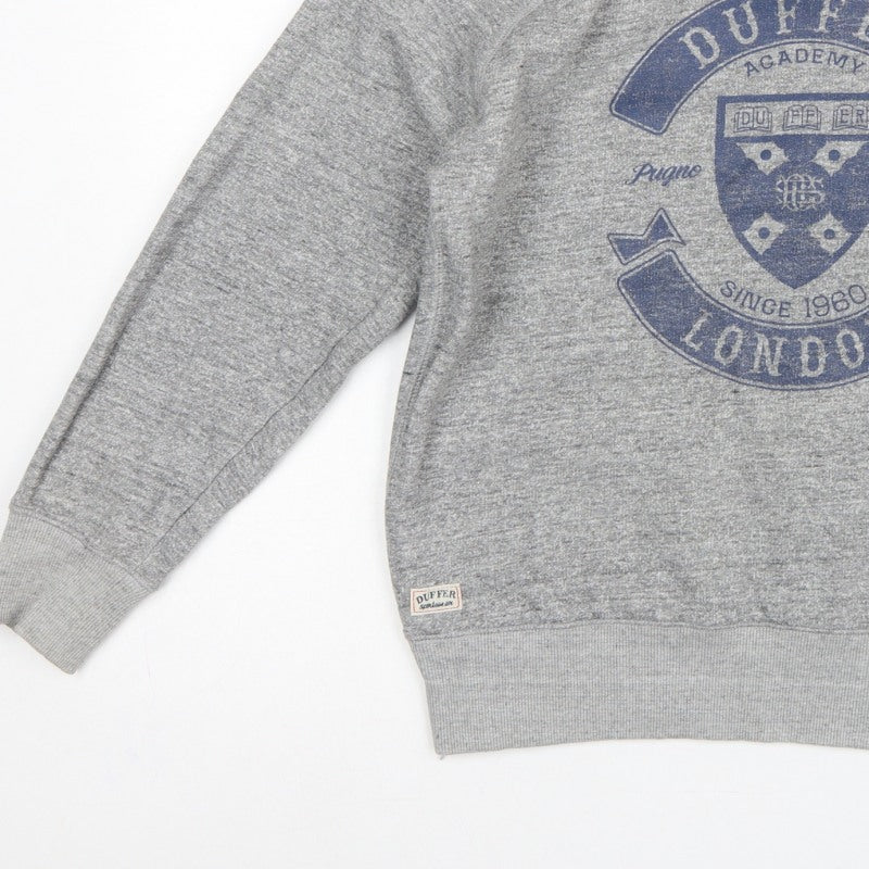 Duffer St George Men’s Grey S London Academy Graphic Crew Sweatshirt