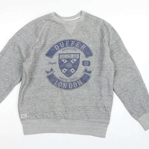 Duffer St George Men’s Grey S London Academy Graphic Crew Sweatshirt