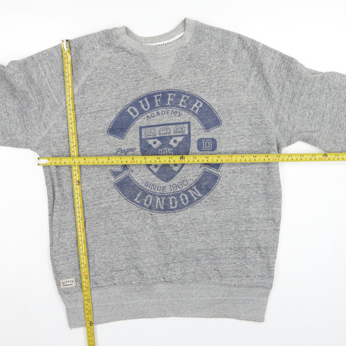 Duffer St George Men’s Grey S London Academy Graphic Crew Sweatshirt