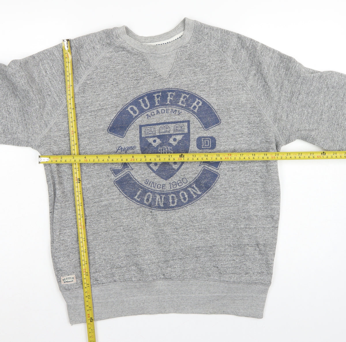 Duffer St George Men’s Grey S London Academy Graphic Crew Sweatshirt