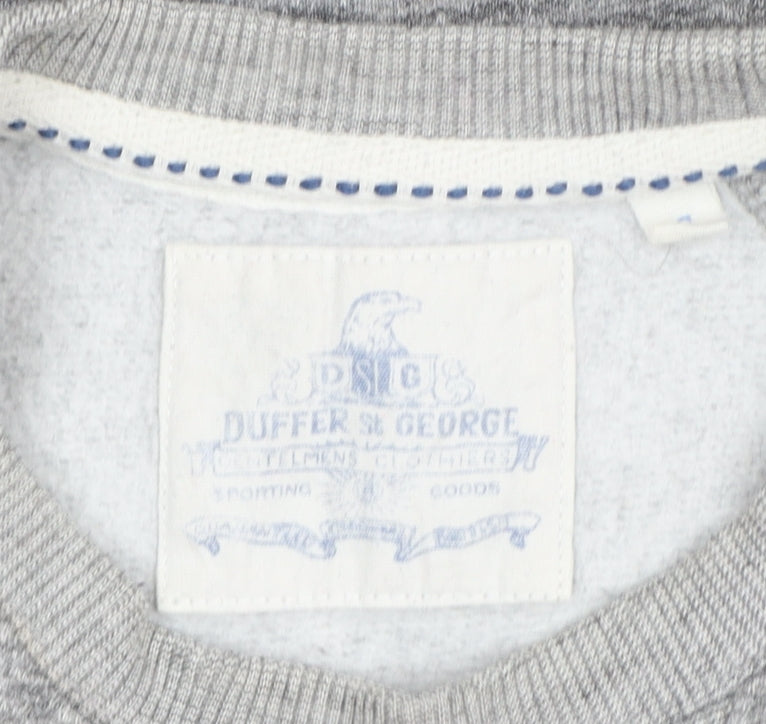 Duffer St George Men’s Grey S London Academy Graphic Crew Sweatshirt