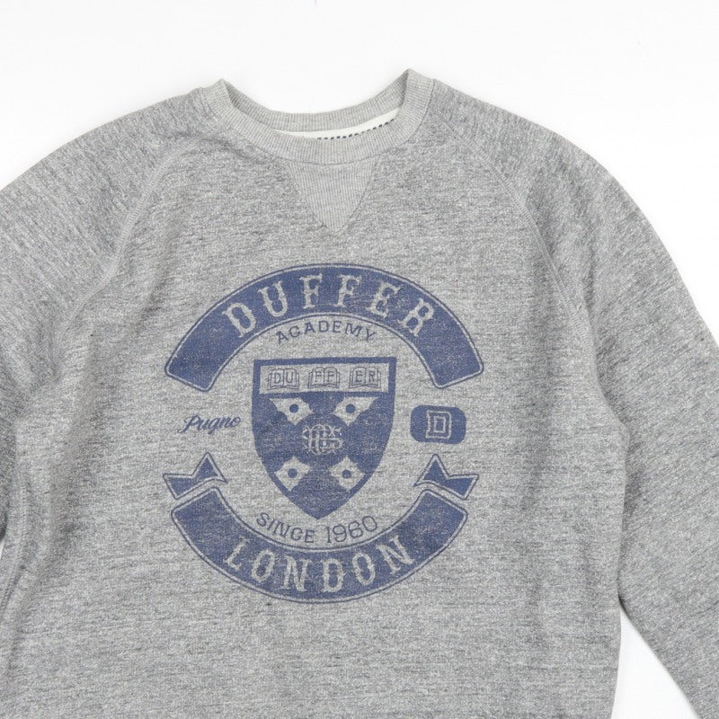 Duffer St George Men’s Grey S London Academy Graphic Crew Sweatshirt