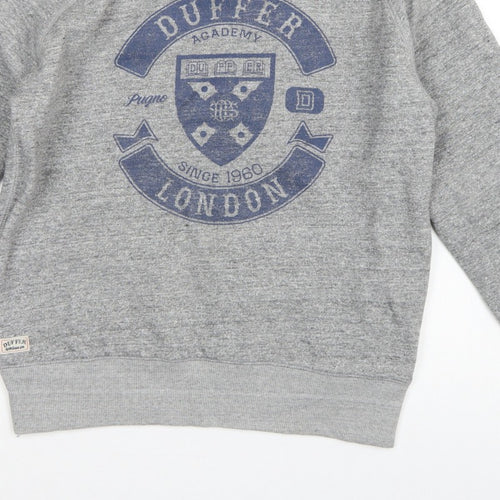 Duffer St George Men’s Grey S London Academy Graphic Crew Sweatshirt