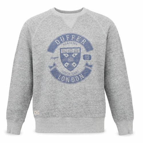 Duffer St George Men’s Grey S London Academy Graphic Crew Sweatshirt