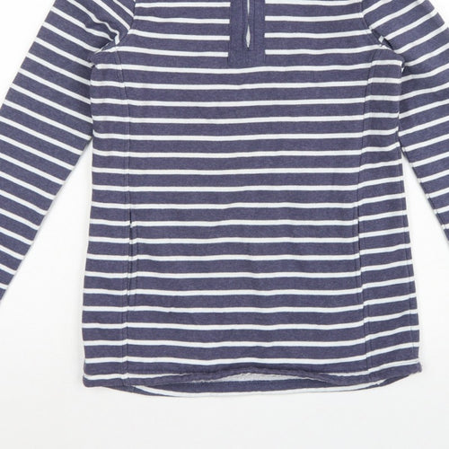 Mountain Warehouse Women’s Blue Stripe Half Zip Fleece Sweatshirt UK 8