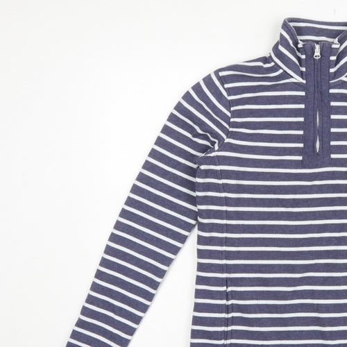 Mountain Warehouse Women’s Blue Stripe Half Zip Fleece Sweatshirt UK 8