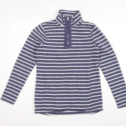 Mountain Warehouse Women’s Blue Stripe Half Zip Fleece Sweatshirt UK 8