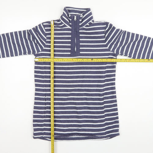 Mountain Warehouse Women’s Blue Stripe Half Zip Fleece Sweatshirt UK 8