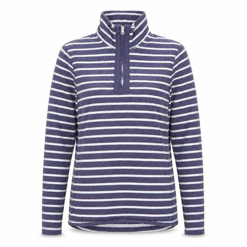Mountain Warehouse Women’s Blue Stripe Half Zip Fleece Sweatshirt UK 8