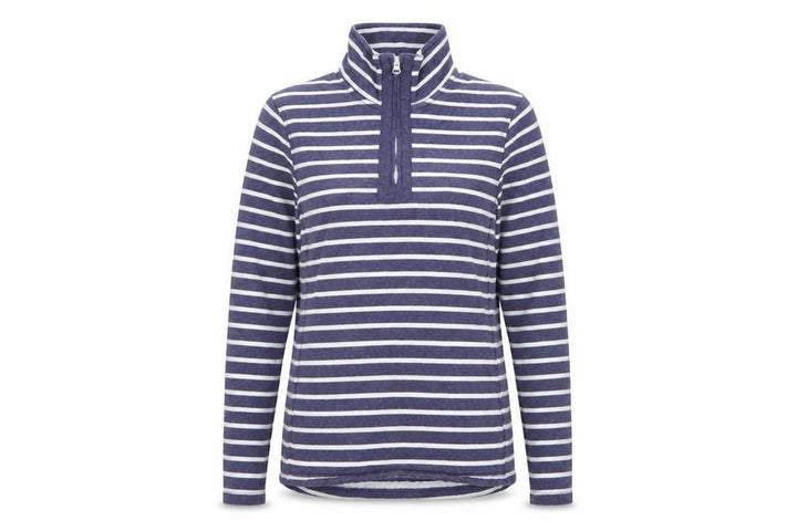 Mountain Warehouse Women’s Blue Stripe Half Zip Fleece Sweatshirt UK 8