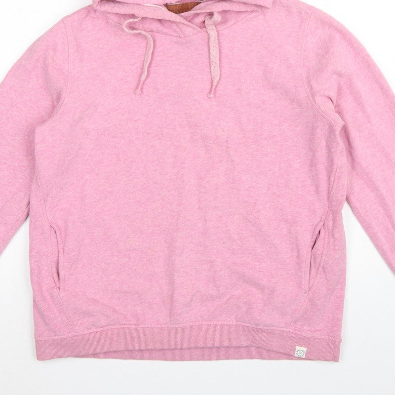 Fat Face Women’s Pink M Pullover Hoodie Drawstring Pockets Cotton Blend