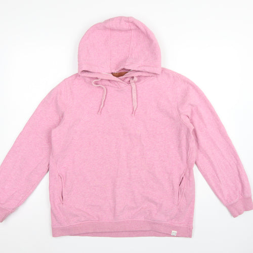 Fat Face Women’s Pink M Pullover Hoodie Drawstring Pockets Cotton Blend