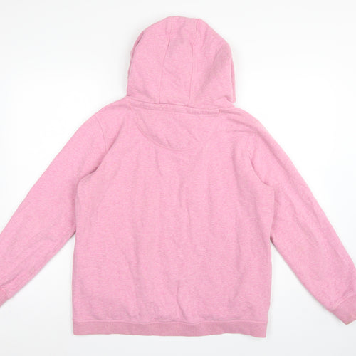 Fat Face Women’s Pink M Pullover Hoodie Drawstring Pockets Cotton Blend