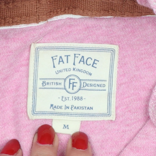 Fat Face Women’s Pink M Pullover Hoodie Drawstring Pockets Cotton Blend