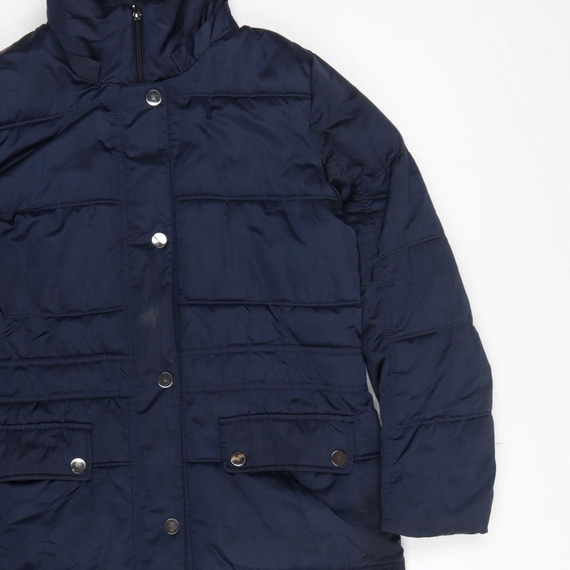 Centigrade Women Blue S Long Puffer Quilted Polyester Coat