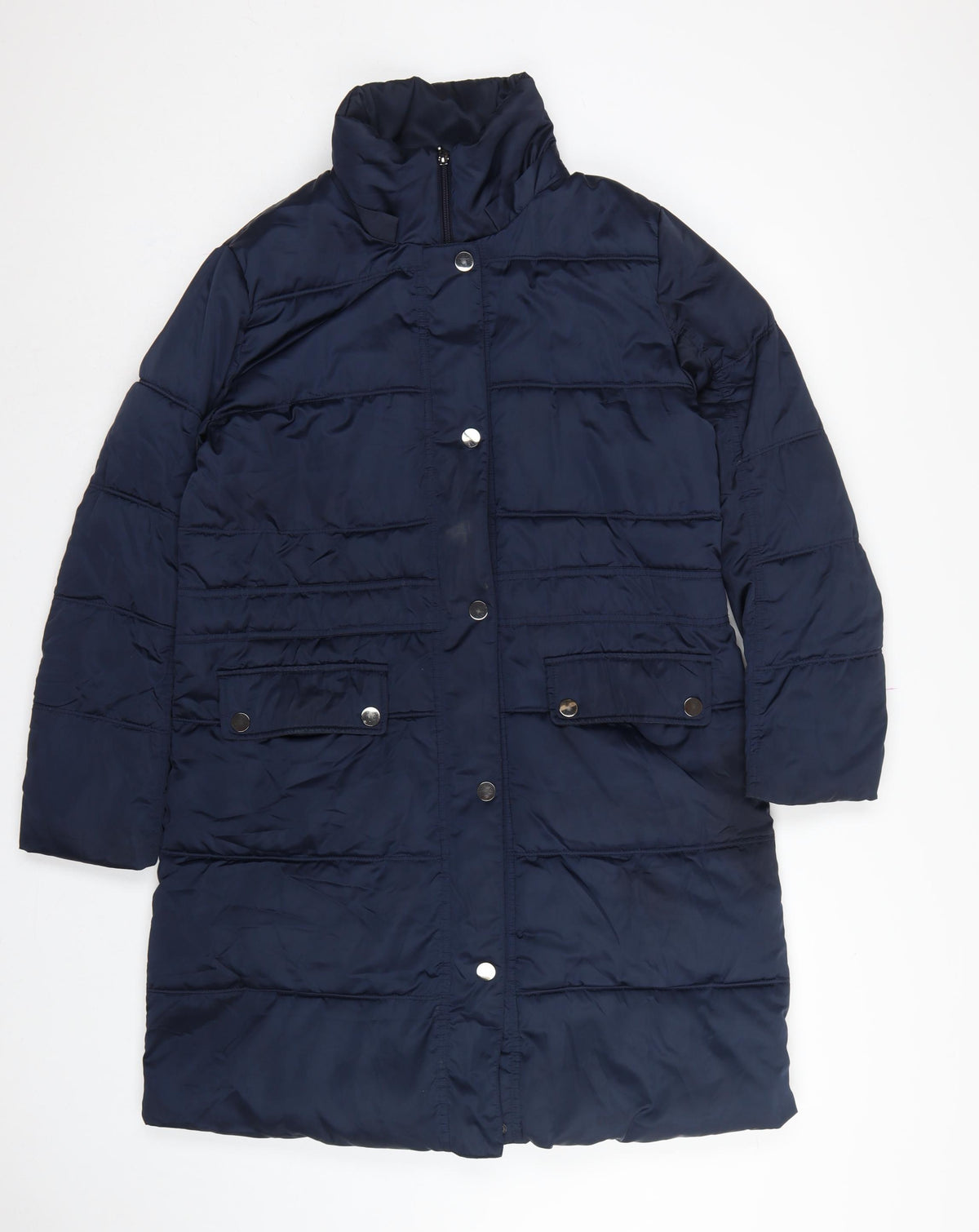 Centigrade Women Blue S Long Puffer Quilted Polyester Coat