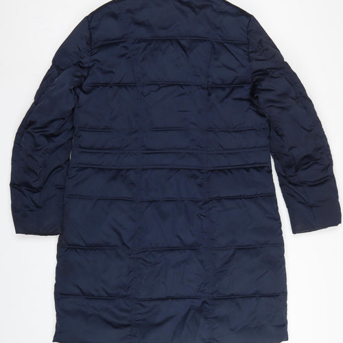 Centigrade Women Blue S Long Puffer Quilted Polyester Coat