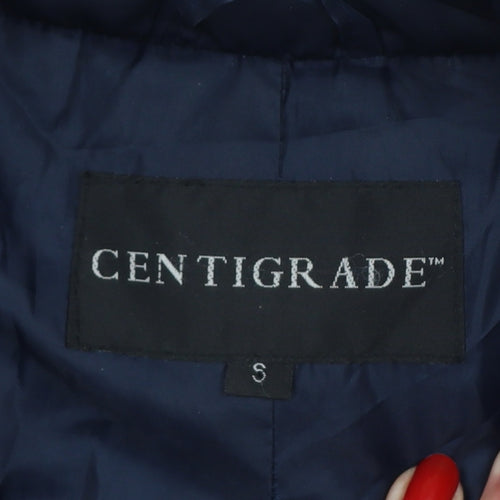 Centigrade Women Blue S Long Puffer Quilted Polyester Coat