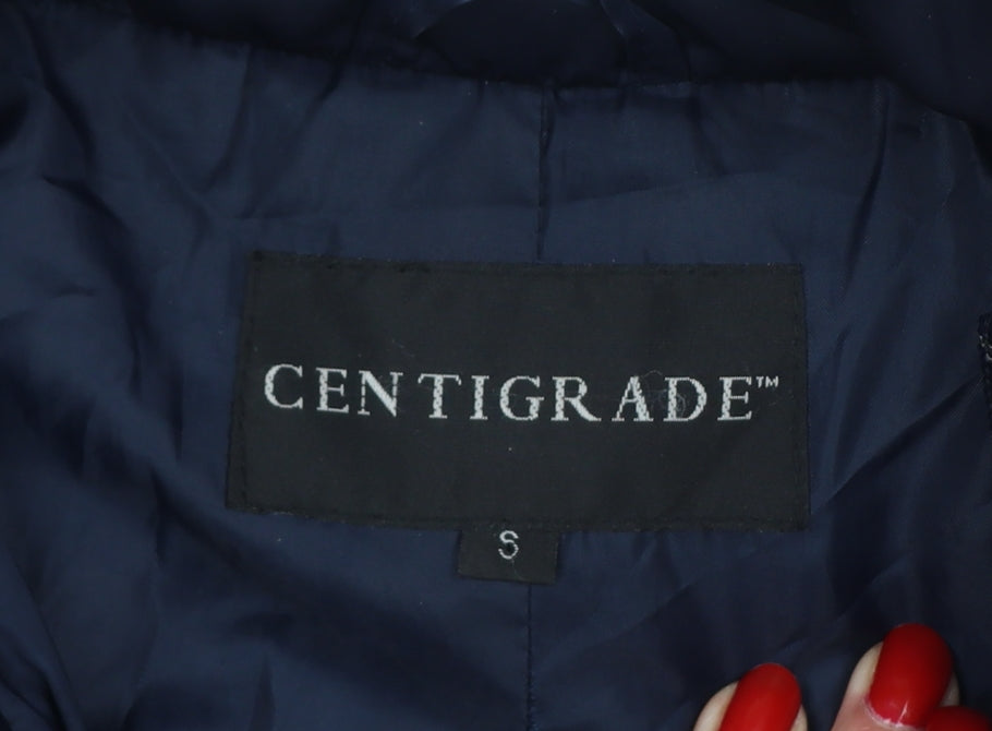 Centigrade Women Blue S Long Puffer Quilted Polyester Coat