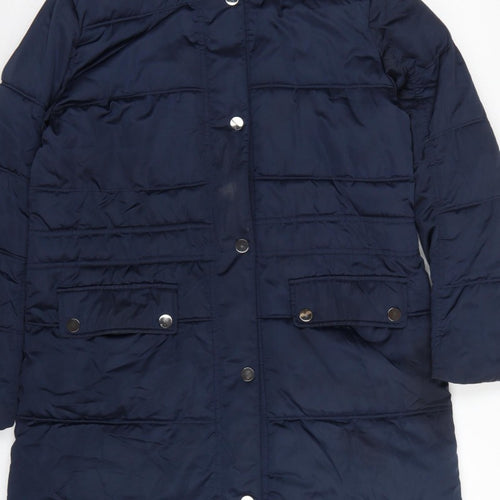 Centigrade Women Blue S Long Puffer Quilted Polyester Coat