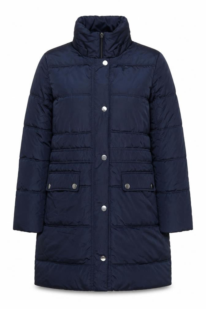 Centigrade Women Blue S Long Puffer Quilted Polyester Coat