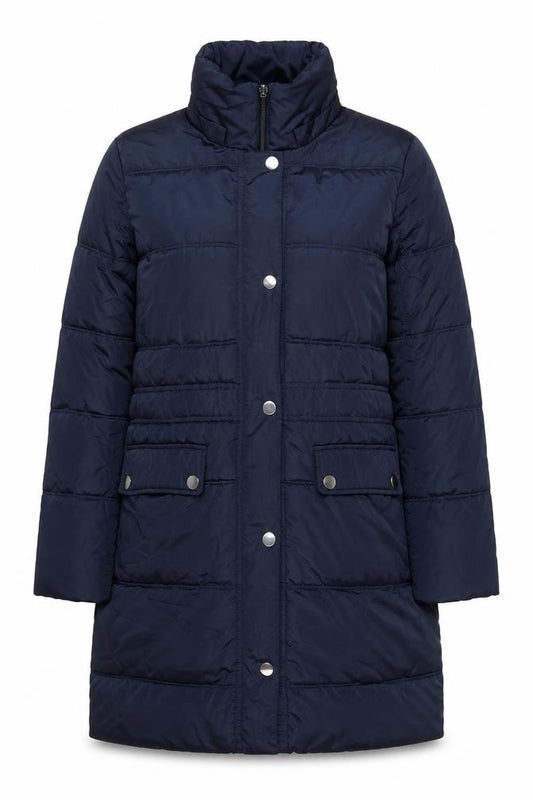 Centigrade Women Blue S Long Puffer Quilted Polyester Coat