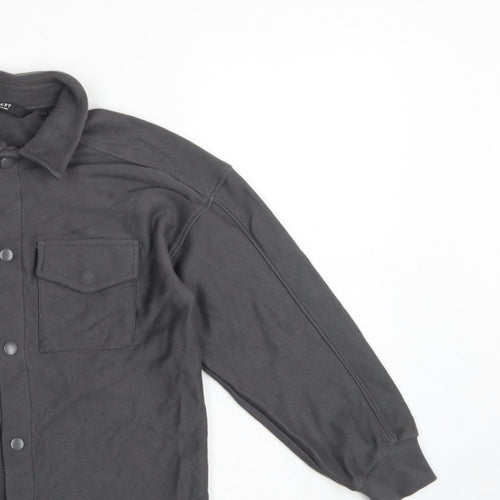 Next Boys Grey 9 Years Basic Button-Up Long Sleeve Cotton Shirt