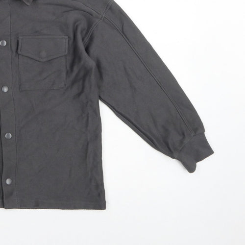 Next Boys Grey 9 Years Basic Button-Up Long Sleeve Cotton Shirt