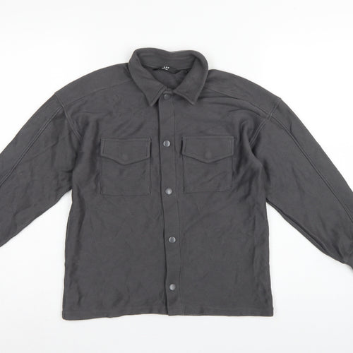 Next Boys Grey 9 Years Basic Button-Up Long Sleeve Cotton Shirt