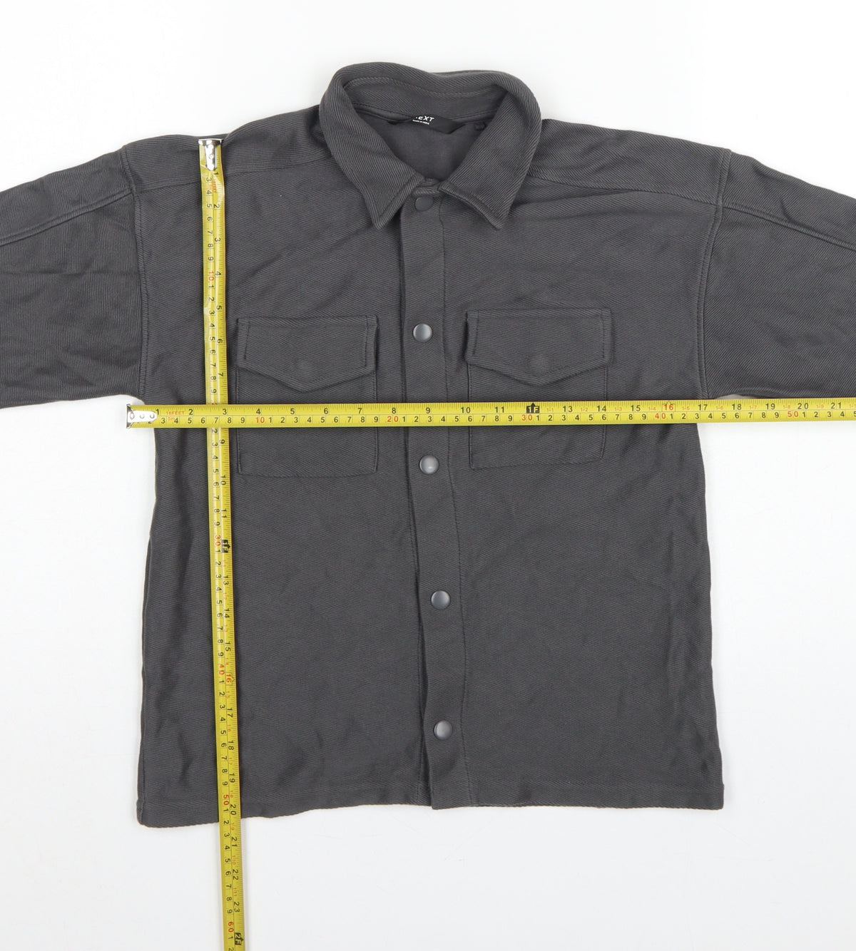 Next Boys Grey 9 Years Basic Button-Up Long Sleeve Cotton Shirt