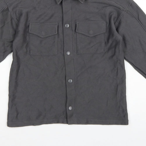 Next Boys Grey 9 Years Basic Button-Up Long Sleeve Cotton Shirt
