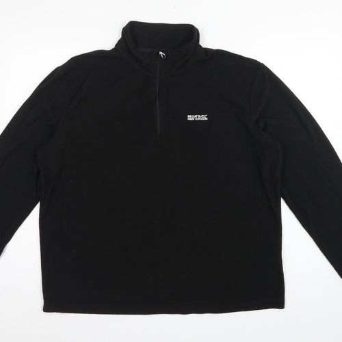 Regatta Mens Black XL 1/4 Zip Fleece Sweatshirt Outdoor Hiking