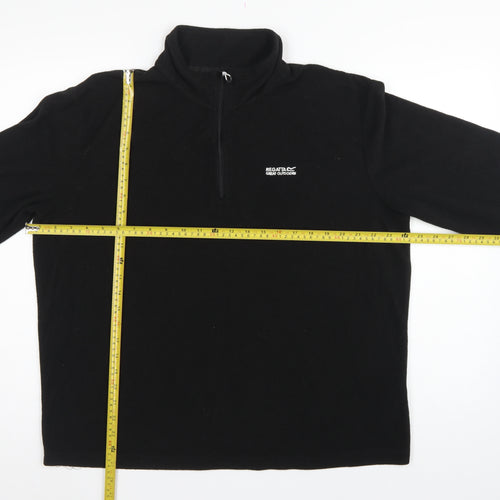 Regatta Mens Black XL 1/4 Zip Fleece Sweatshirt Outdoor Hiking