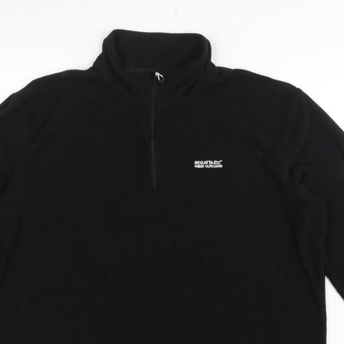 Regatta Mens Black XL 1/4 Zip Fleece Sweatshirt Outdoor Hiking