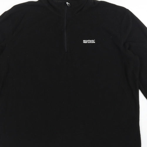 Regatta Mens Black XL 1/4 Zip Fleece Sweatshirt Outdoor Hiking