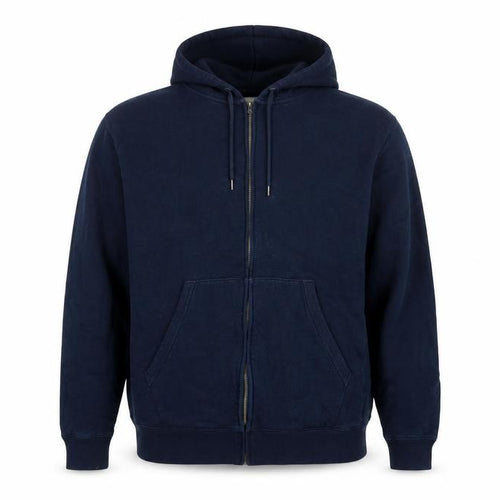 Marks and Spencer Men Navy 3XL Full Zip Hooded Cotton Hoodie Pockets
