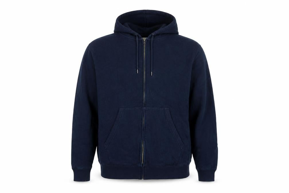 Marks and Spencer Men Navy 3XL Full Zip Hooded Cotton Hoodie Pockets