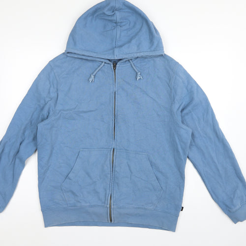Finisterre Men’s Blue Organic Cotton L Full Zip Hooded Hoodie