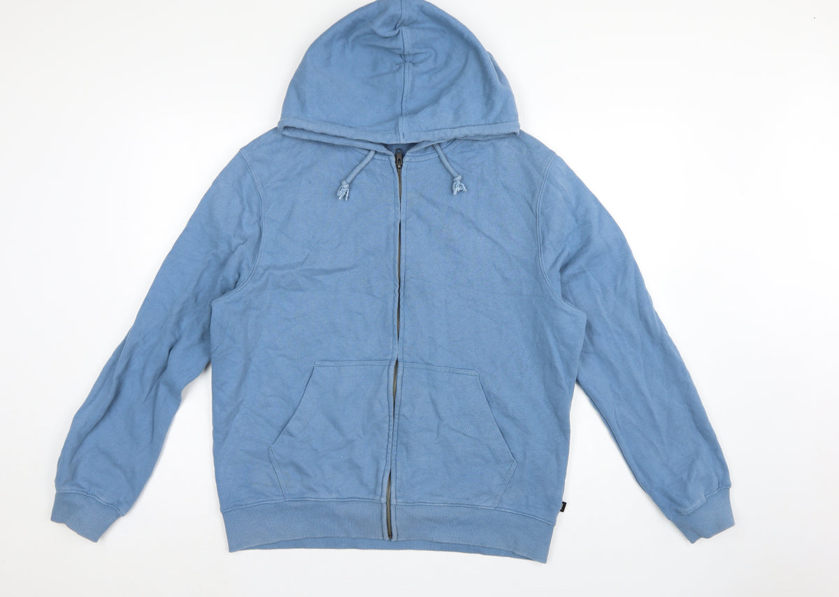 Finisterre Men’s Blue Organic Cotton L Full Zip Hooded Hoodie
