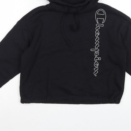 Champion Women’s Black Small Logo Print Pullover Hoodie