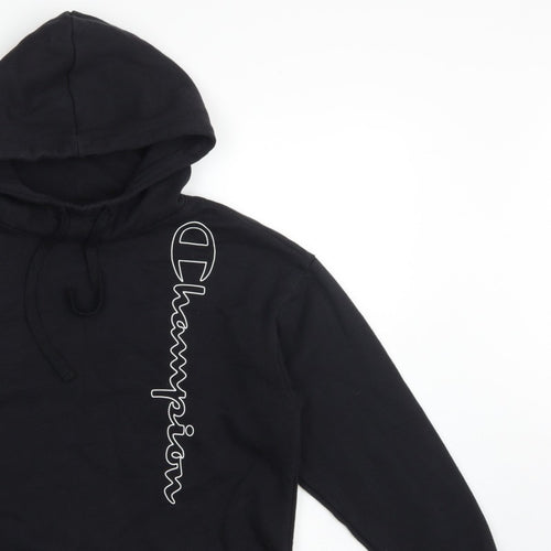 Champion Women’s Black Small Logo Print Pullover Hoodie