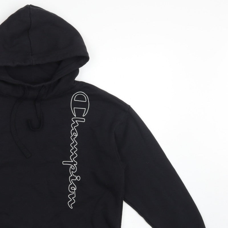 Champion Women’s Black Small Logo Print Pullover Hoodie